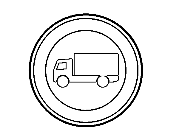 Dibuix de Entrada prohibida a vehicles destinats a transport de mercaderies per Pintar on-line