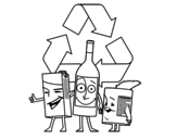 Dibuix de Envasos per reciclar per pintar