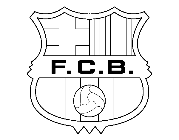 Dibuix de Escut del F.C. Barcelona per Pintar on-line