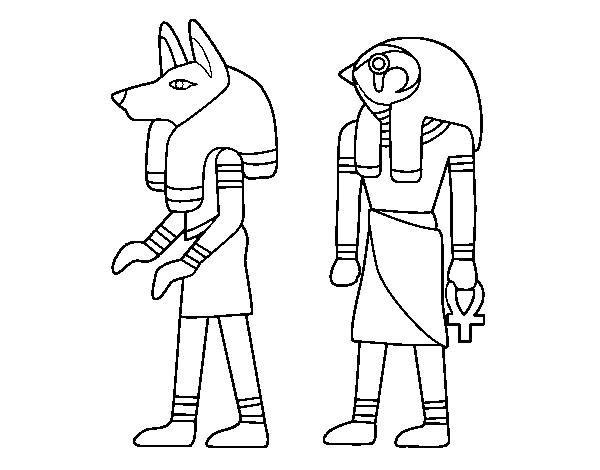 Dibuix de Esfinxs egípcies per Pintar on-line