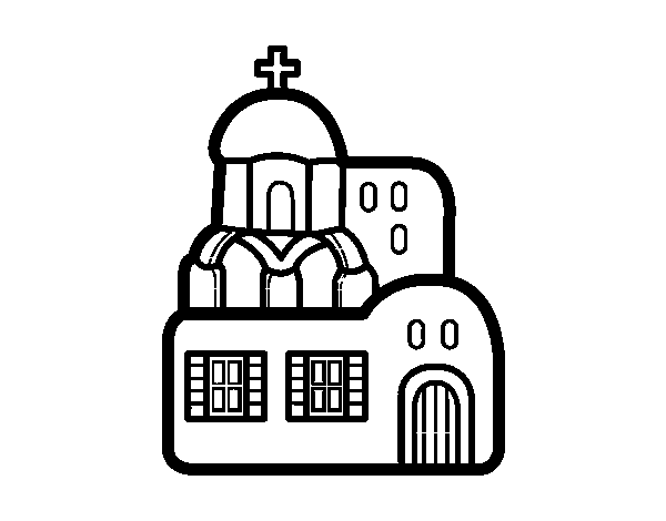 Dibuix de Església per Pintar on-line