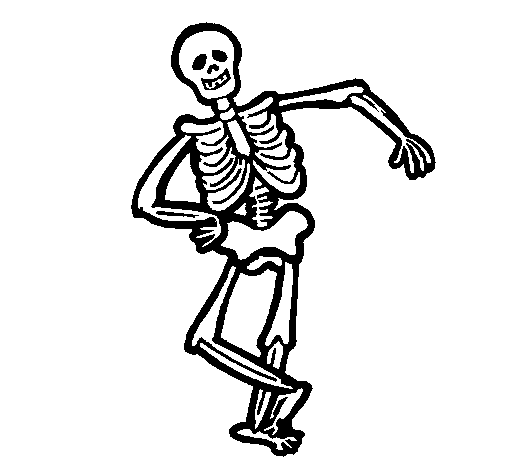 Dibuix de Esquelet content  per Pintar on-line