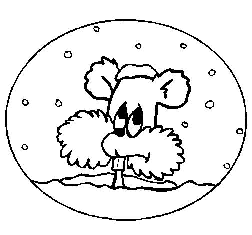 Dibuix de Esquirol en bola de neu per Pintar on-line