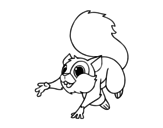 Dibuix de Esquirol saltant per pintar