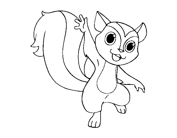 Dibuix de Esquirol saludant per Pintar on-line