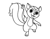 Dibuix de Esquirol saludant per pintar