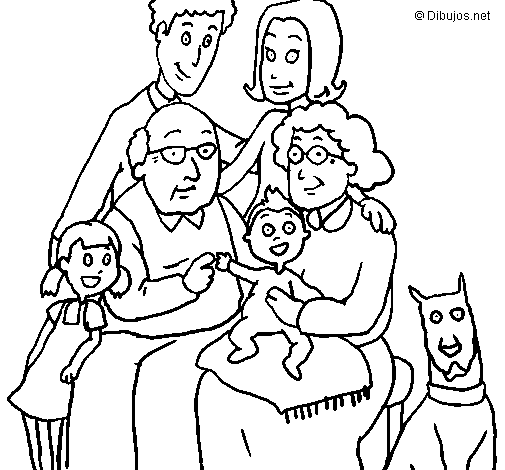 Dibuix de Família per Pintar on-line