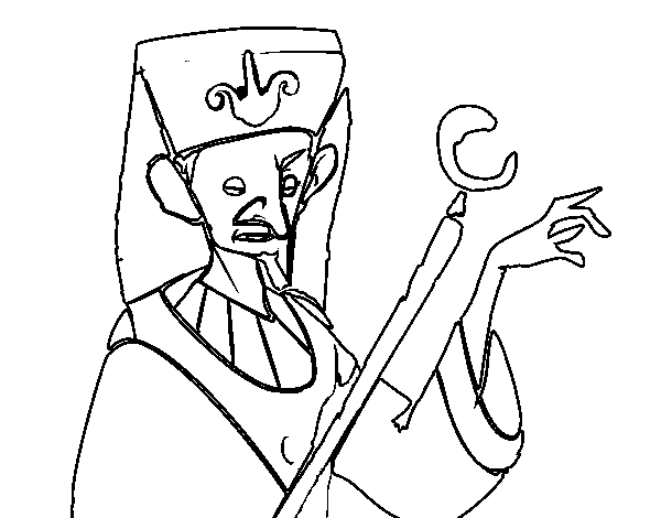 Dibuix de Faraó enfadat per Pintar on-line