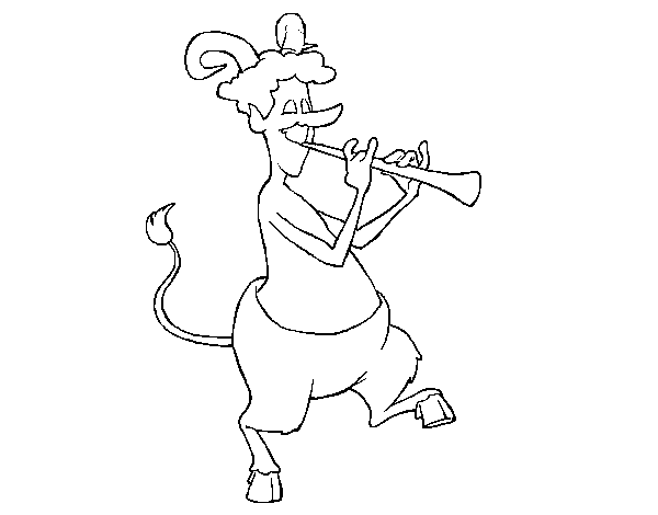 Dibuix de Faune tocant la flauta per Pintar on-line