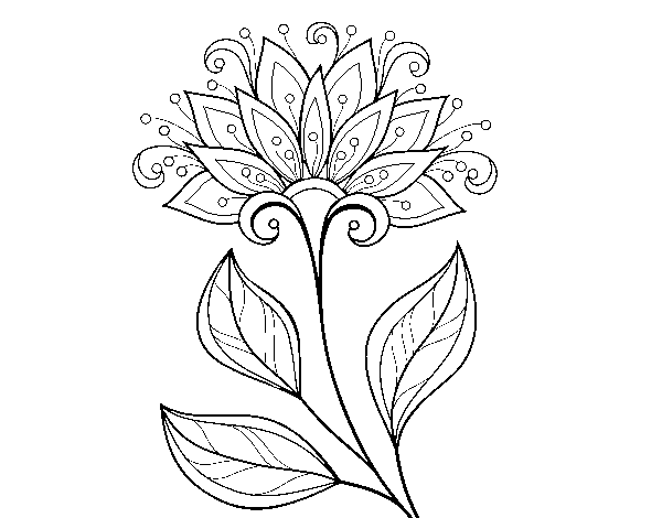 Dibuix de Flor decorativa per Pintar on-line