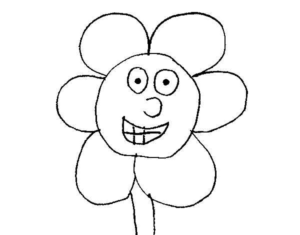 Dibuix de Flor somrient per Pintar on-line