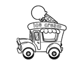 Dibuix de Food truck de gelats per pintar