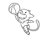 Dibujo de Gat jugador de bàsquet
