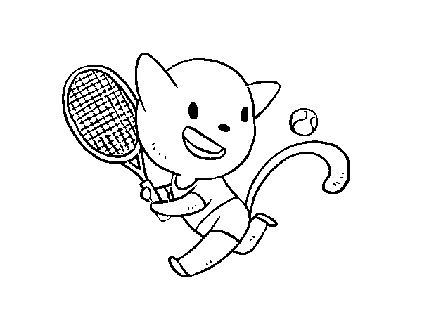 Dibuix de Gat tennista per Pintar on-line