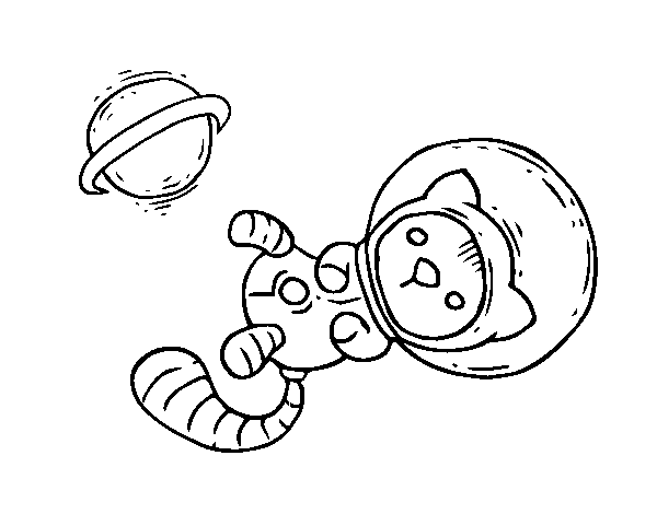 Dibuix de Gatet astronauta per Pintar on-line