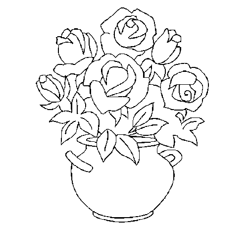 Dibuix de Gerro de flors  per Pintar on-line