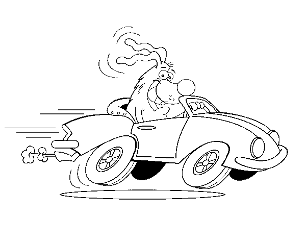 Dibuix de Gos conduint un descapotable per Pintar on-line