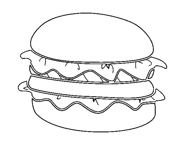 Dibuix de Hamburguesa amb enciam per Pintar on-line