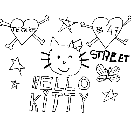 Dibuix de Hello Kitty per Pintar on-line