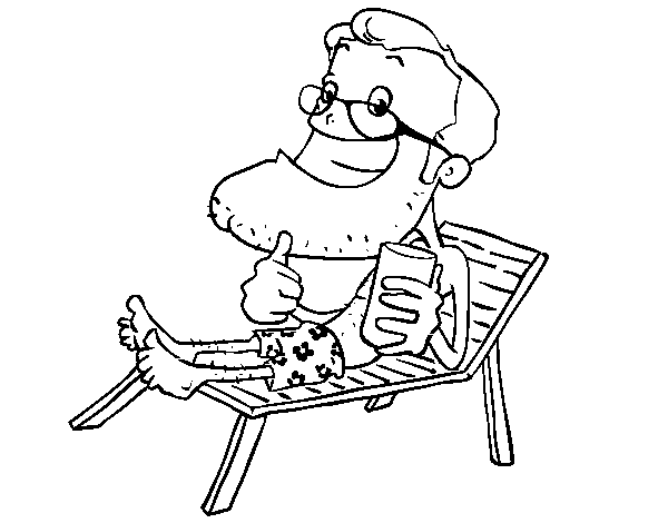 Dibuix de Home de vacances per Pintar on-line