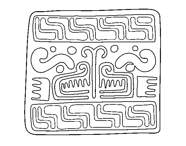 Dibuix de Inscripció maia per Pintar on-line