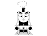 Dibuix de James la locomotora per pintar