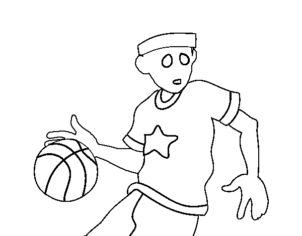 Dibuix de Jugador de bàsquet júnior per Pintar on-line