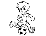 Dibujo de Jugador de futbol amb pilota