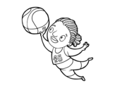 Dibuix de Jugadora de voleibol per pintar