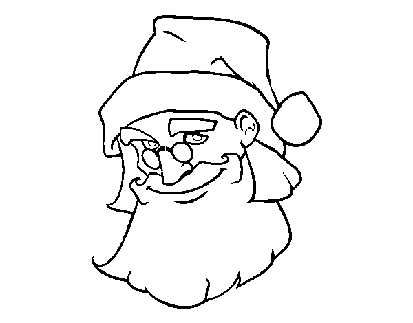 Dibuix de La cara de Pare Noel per Pintar on-line