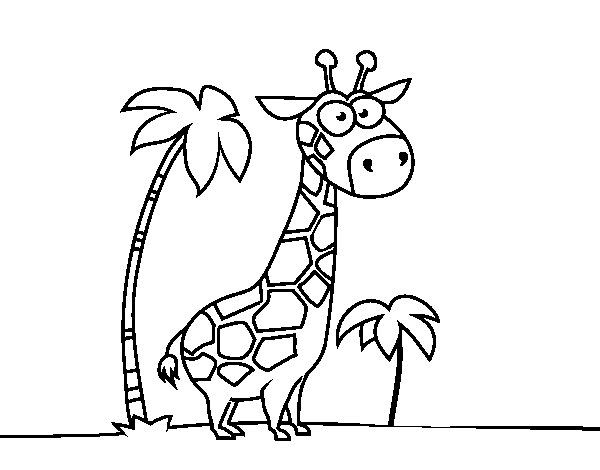 Dibuix de La girafa africana per Pintar on-line