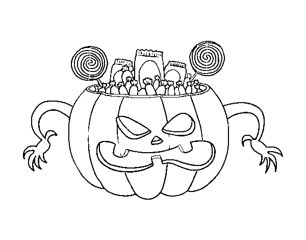 Dibuix de Llaminadures de Halloween per Pintar on-line