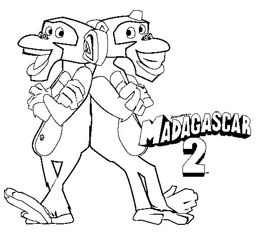 Dibuix de Madagascar 2 Manson i Phil 2 per Pintar on-line