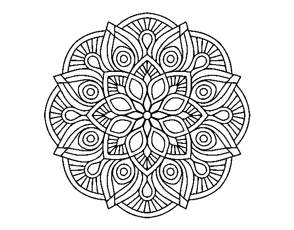 Dibuix de Mandala alhambra per Pintar on-line