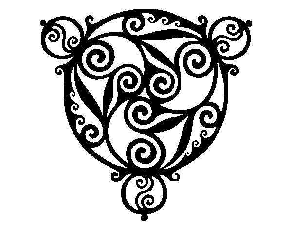 Dibuix de Mandala amb tres puntes per Pintar on-line
