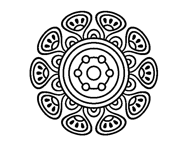 Dibuix de Mandala creixement vegetal per Pintar on-line