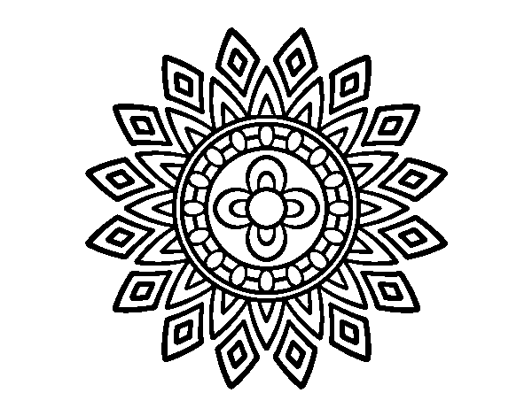 Dibuix de Mandala d'espurnes per Pintar on-line