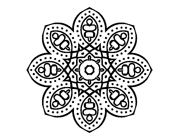 Dibuix de Mandala d'inspiració àrab per Pintar on-line
