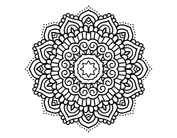 Dibuix de Mandala estrella decorada per Pintar on-line