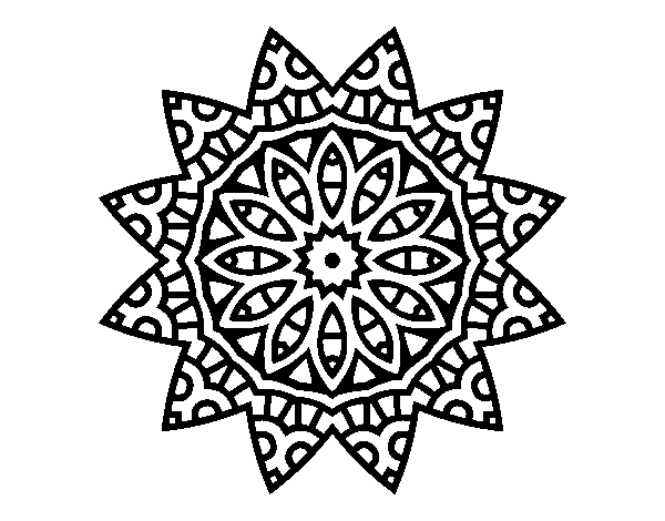 Dibuix de Mandala estrella per Pintar on-line