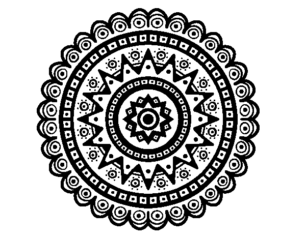 Dibuix de Mandala ètnica per Pintar on-line