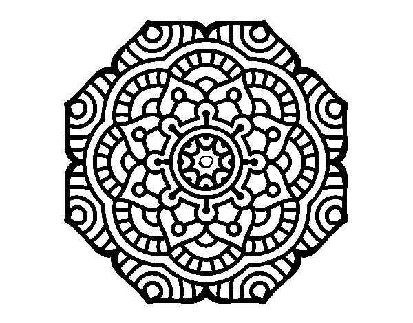 Dibuix de Mandala flor conceptual per Pintar on-line