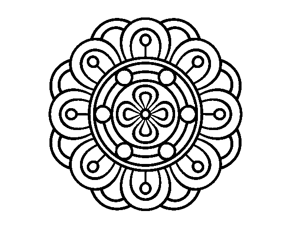 Dibuix de Mandala flor creativa per Pintar on-line