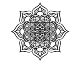 Dibuix de Mandala flor de foc per pintar