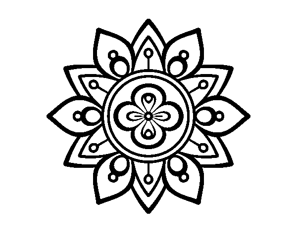 Dibuix de Mandala flor de lotus per Pintar on-line