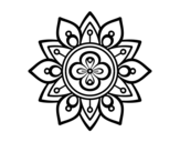 Dibuix de Mandala flor de lotus per pintar
