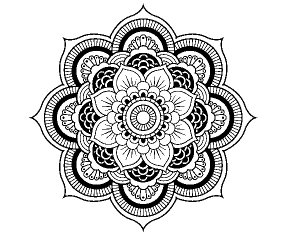 Dibuix de Mandala flor oriental per Pintar on-line