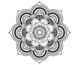 Dibuix de Mandala flor oriental per pintar