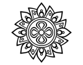 Dibuix de Mandala flor senzilla  per pintar