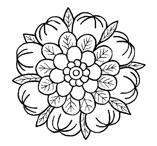 Dibuix de Mandala floral per Pintar on-line